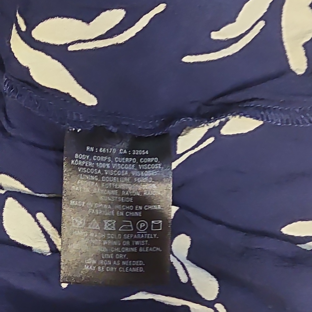 Maeve Navy Mini Dress with White Leaf Print - Picture 6 of 10